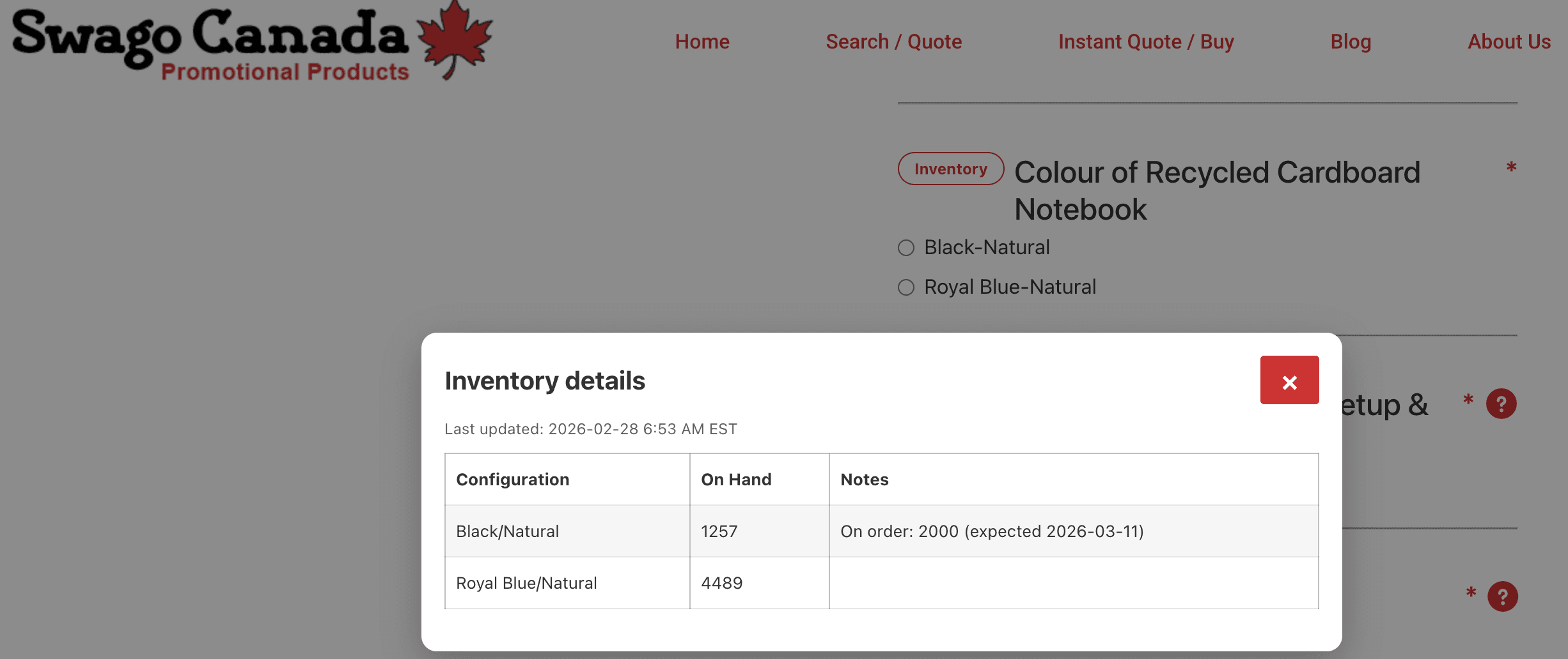 Live Inventory